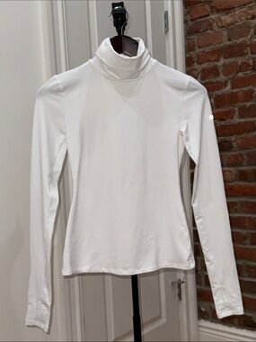 ALO Yoga White Long-Sleeve Turtleneck Top